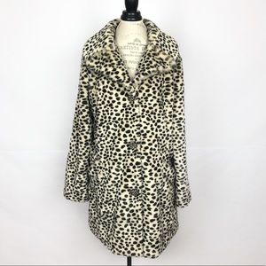 East 5th Faux Fur Retro 90s Leopard Print Coat XL